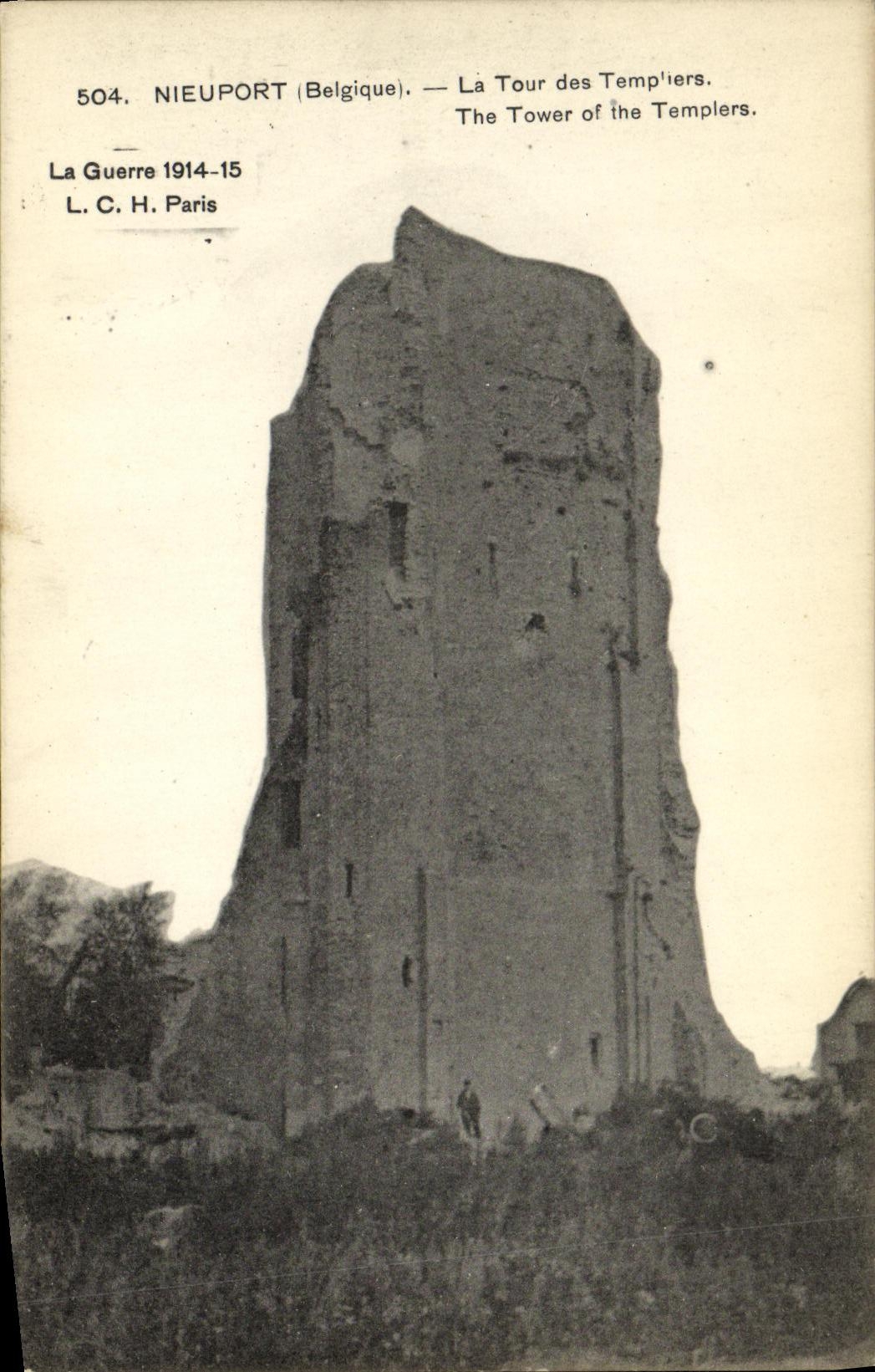 VINTAGE POSTCARD Militaria Nieuport War the Tower of Templiers