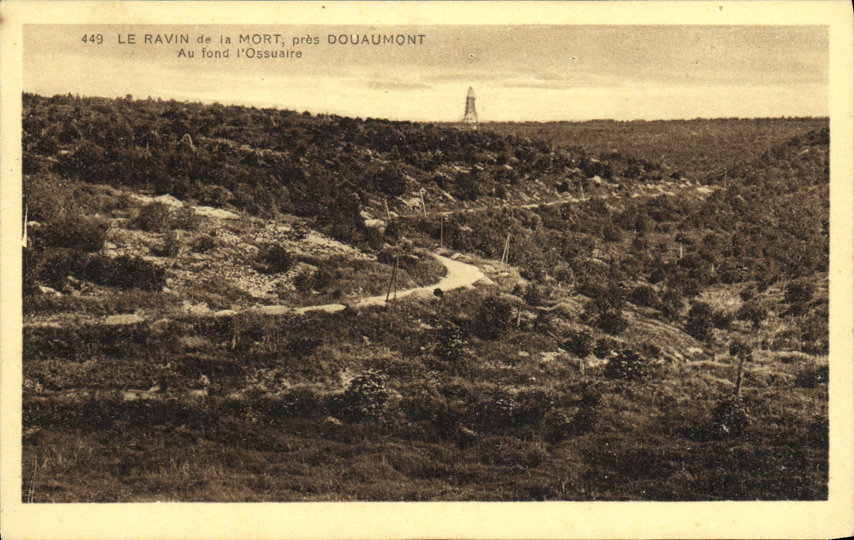 VINTAGE POSTCARD Militaria Douaumont the Ravine of Died At the bottom L ossuary