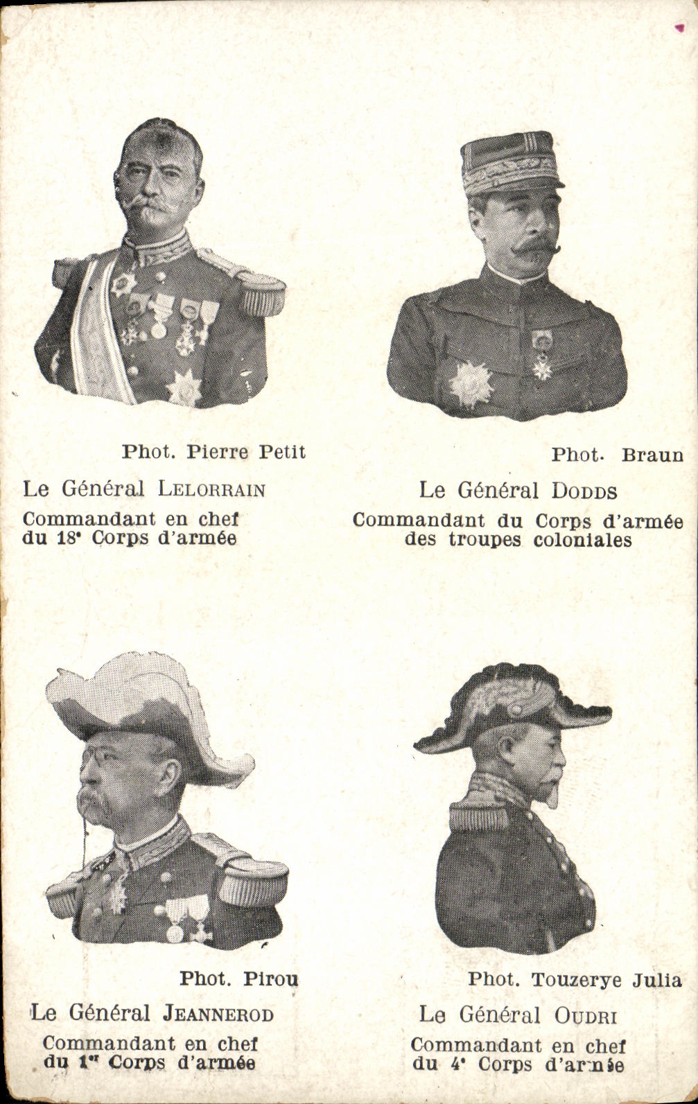CPA Militaria Le General Lelorrain Dodds Jeannerod Oudri