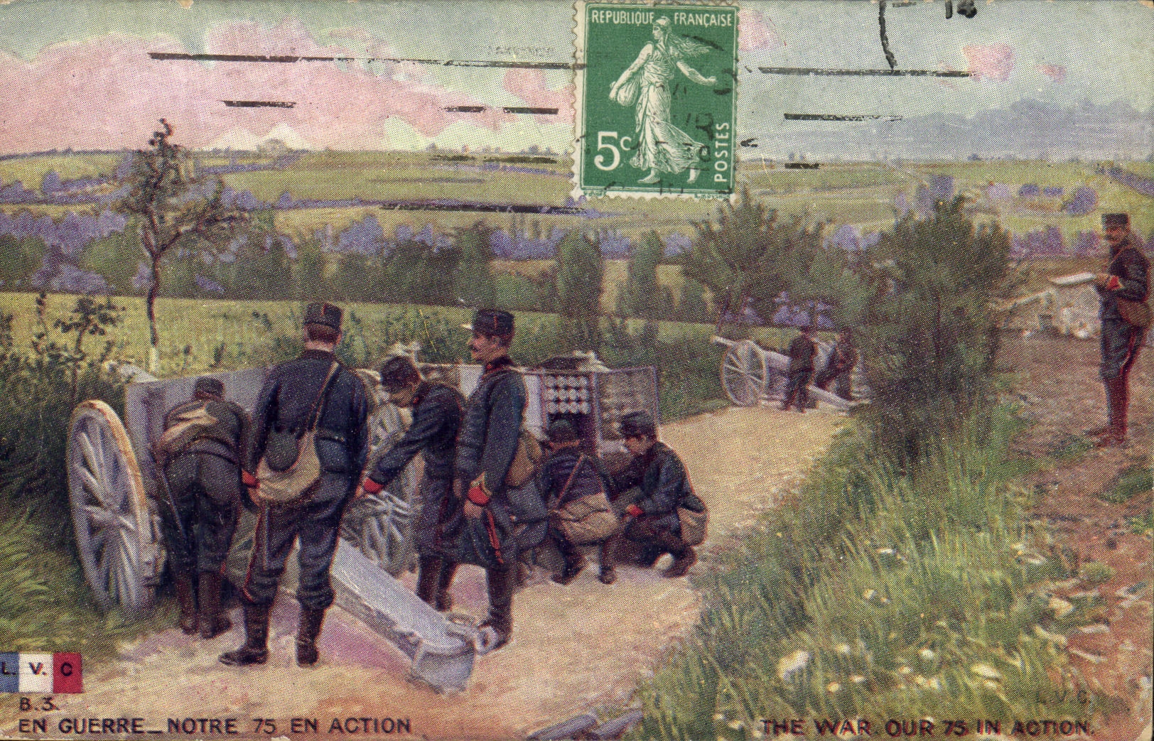 CPA Militaria Guerre Notre Action Canons