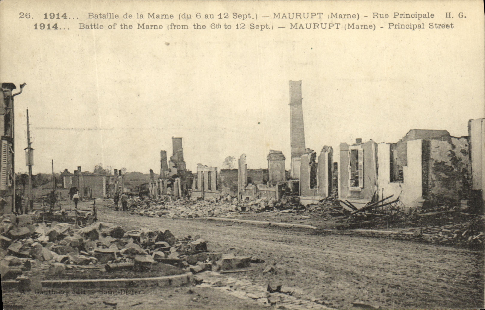 VINTAGE POSTCARD Militaria Maurupt Main street