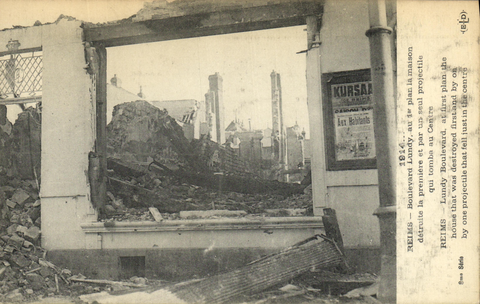 VINTAGE POSTCARD Militaria Rheims Lundy Boulevard