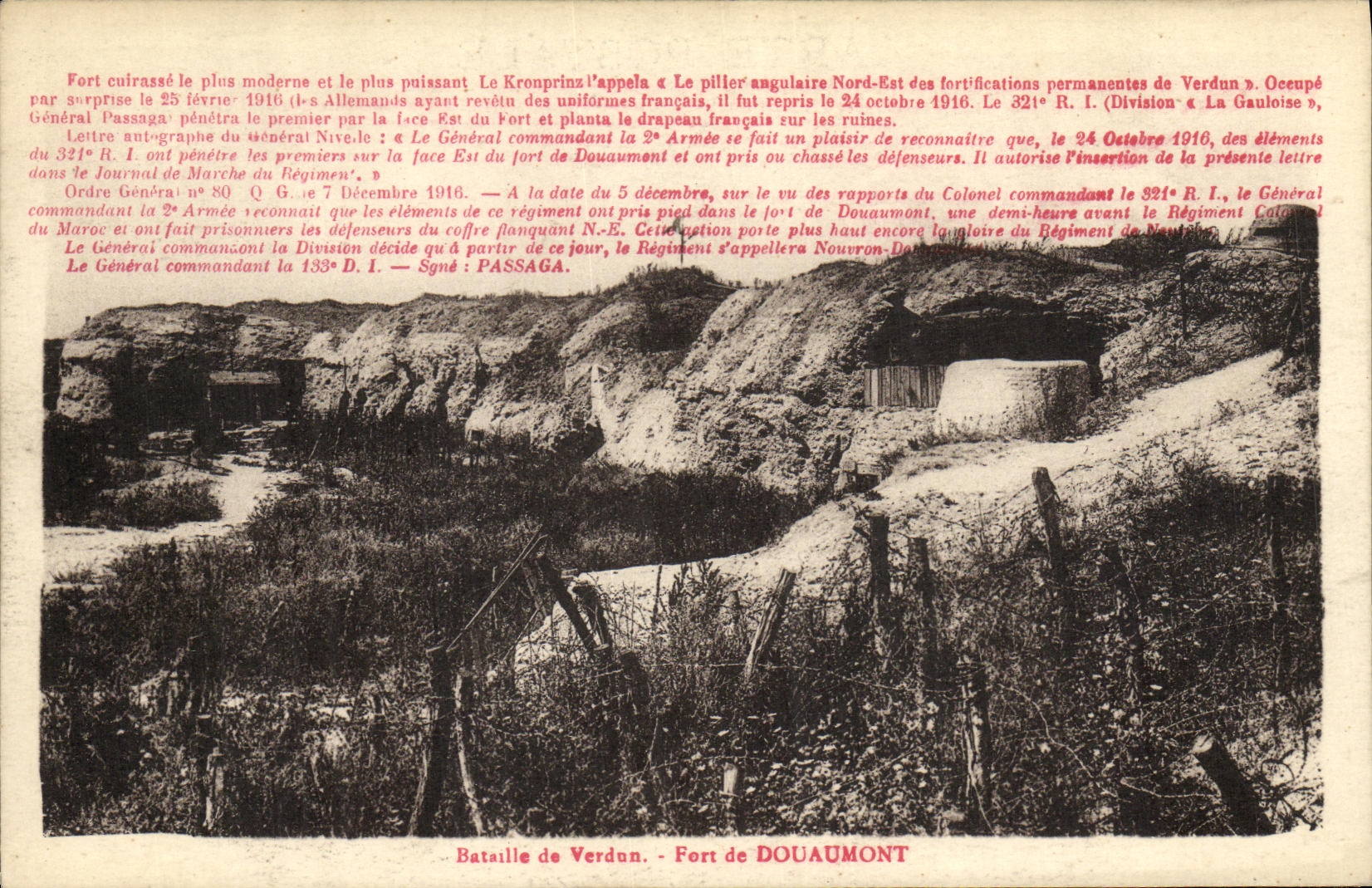 VINTAGE POSTCARD Militaria Battles of the Verdon Fort of Douaumont