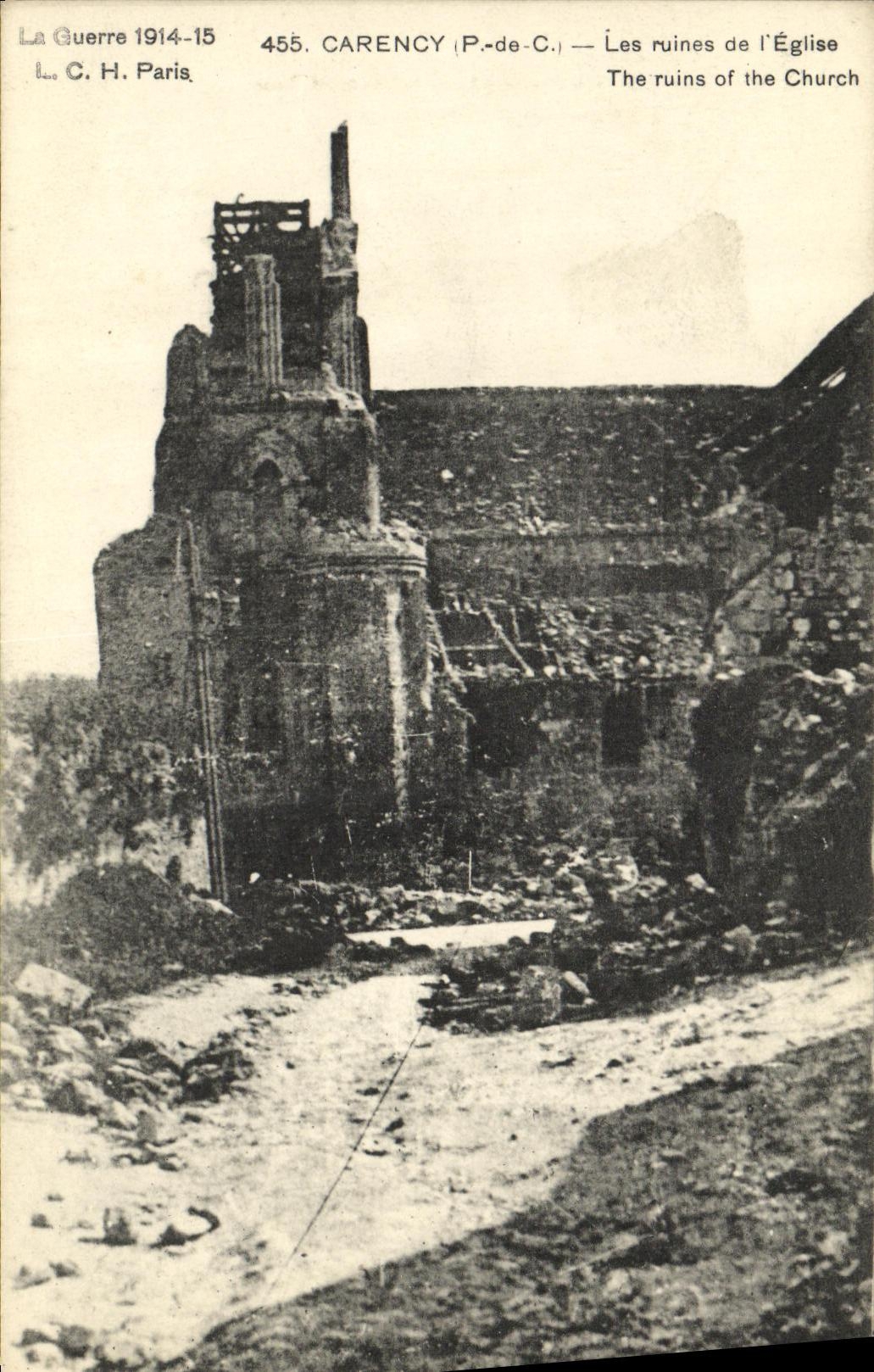 CPA Militaria Carency Les Ruines de l Eglise 