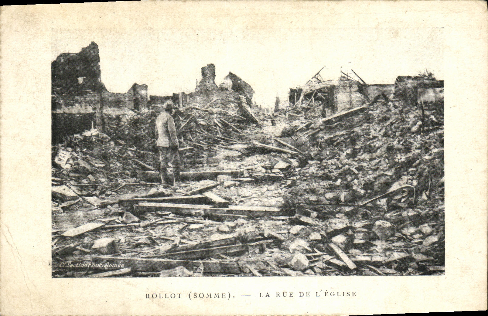 VINTAGE POSTCARD Militaria Rollot Summons the Street Of L Church