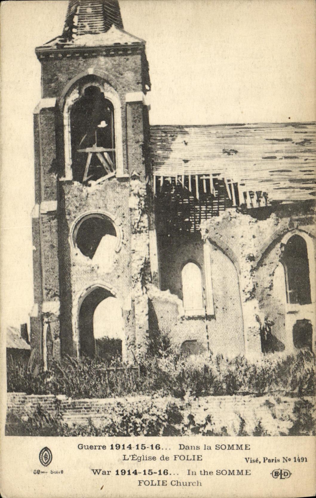 VINTAGE POSTCARD Militaria War In the Sum L Church of Madness