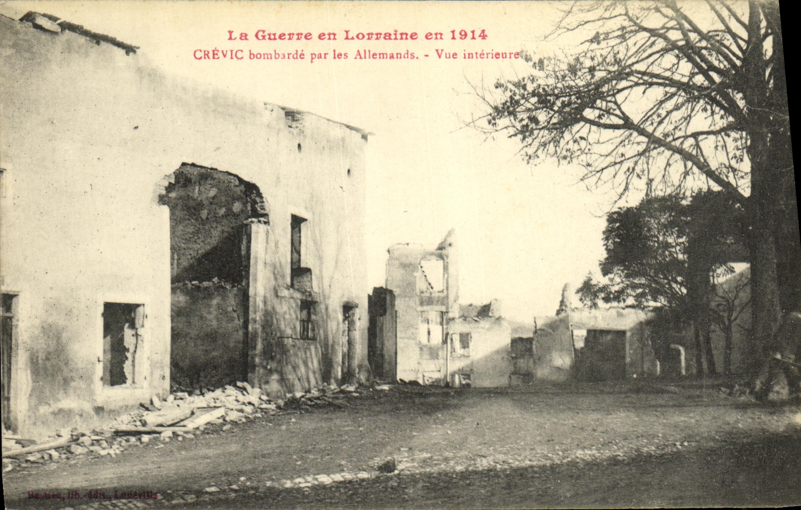 POSTAL Militaria de la VENDIMIA que la guerra en Lorena Crevic bombardea por el interior considerado los alemanes