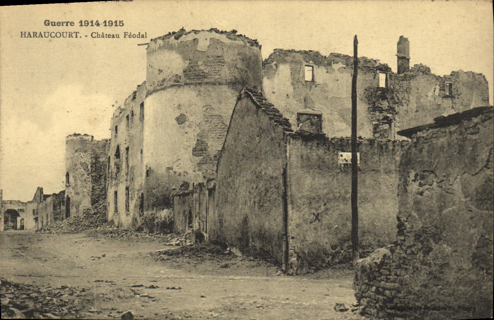 VINTAGE POSTCARD Haraucourt Feudal Castle Militaria