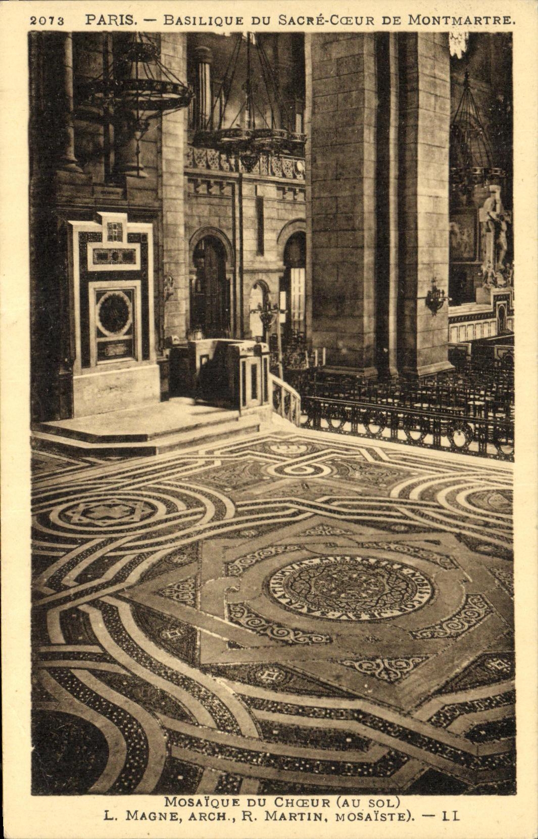 VINTAGE POSTCARD Paris Basilica of the Sacring Mosaic Heart of Montmartre of the heart