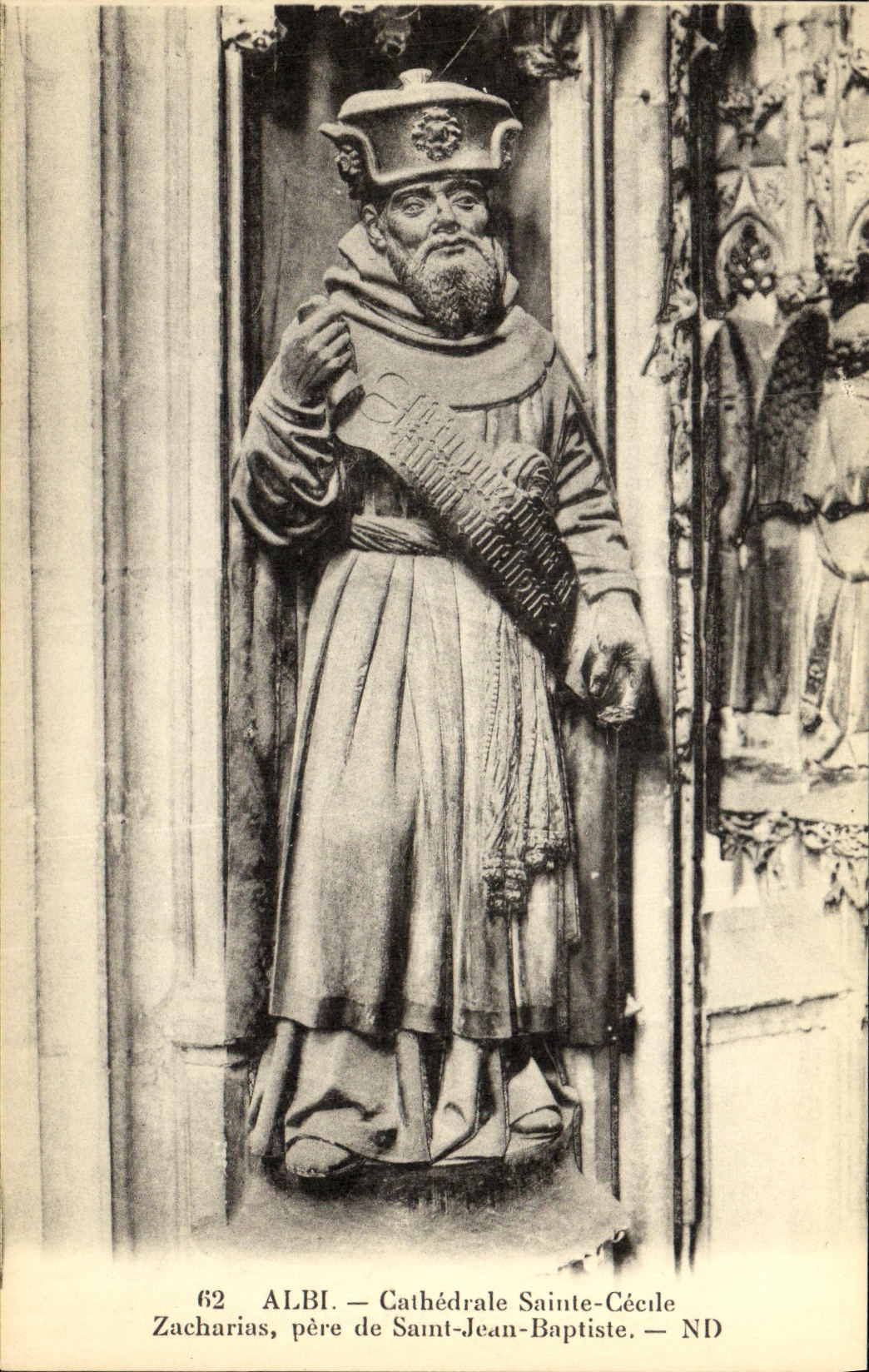 Catedral co de Albi de la POSTAL de la VENDIMIA  Padre de Cecile Zacharias del Bautista de Jean del santo