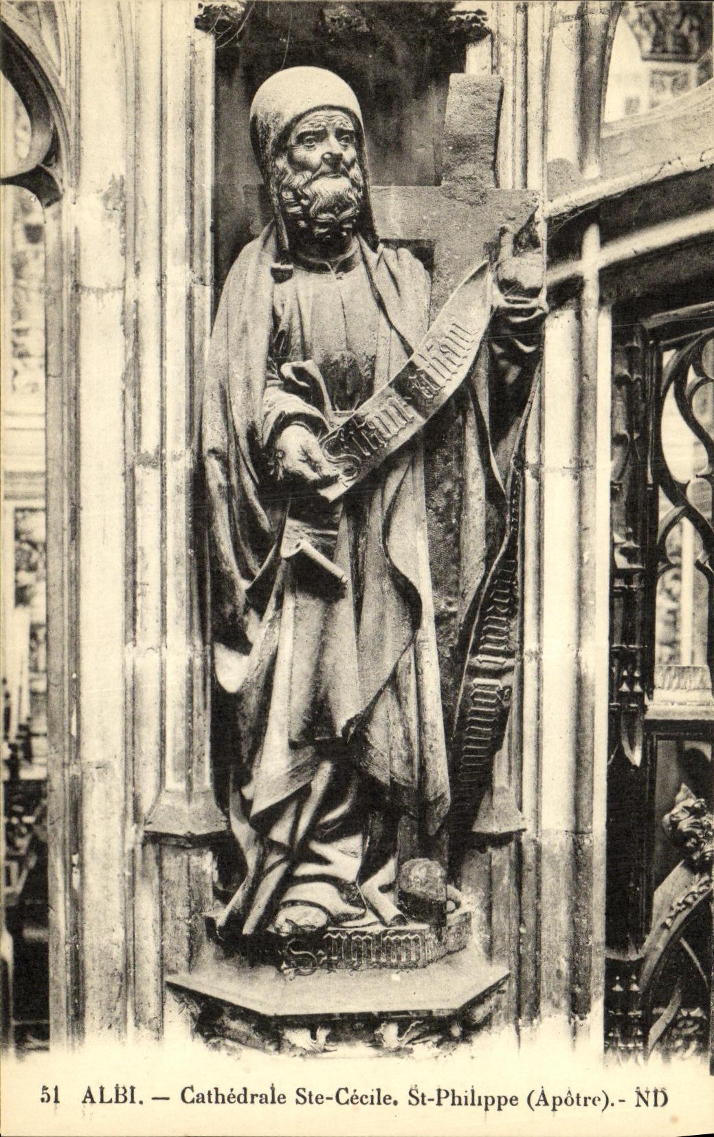 Catedral co de Albi de la POSTAL de la VENDIMIA  Apostol del St Felipe de Cecile