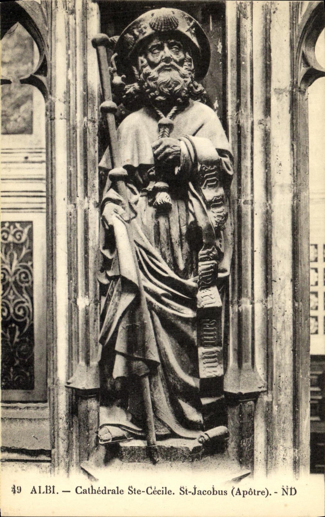 Catedral co de Albi de la POSTAL de la VENDIMIA  Apostol del St Jacobo de Cecile