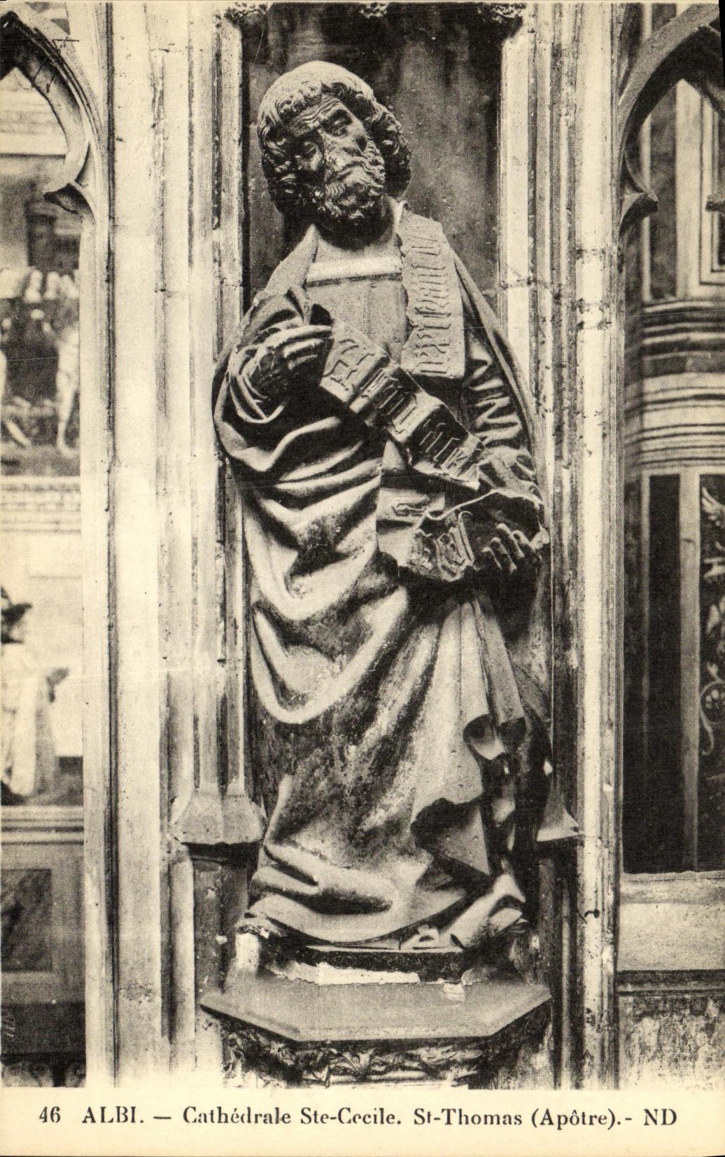 Catedral co de Albi de la POSTAL de la VENDIMIA  Apostol del St Thomas de Cecile