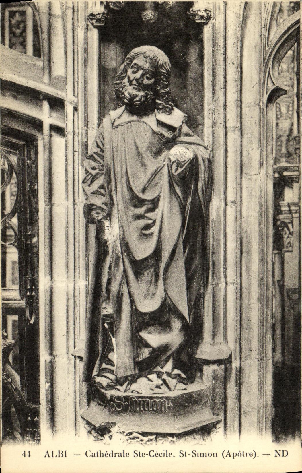 Catedral co de Albi de la POSTAL de la VENDIMIA  Apostol del St Simon de Cecile