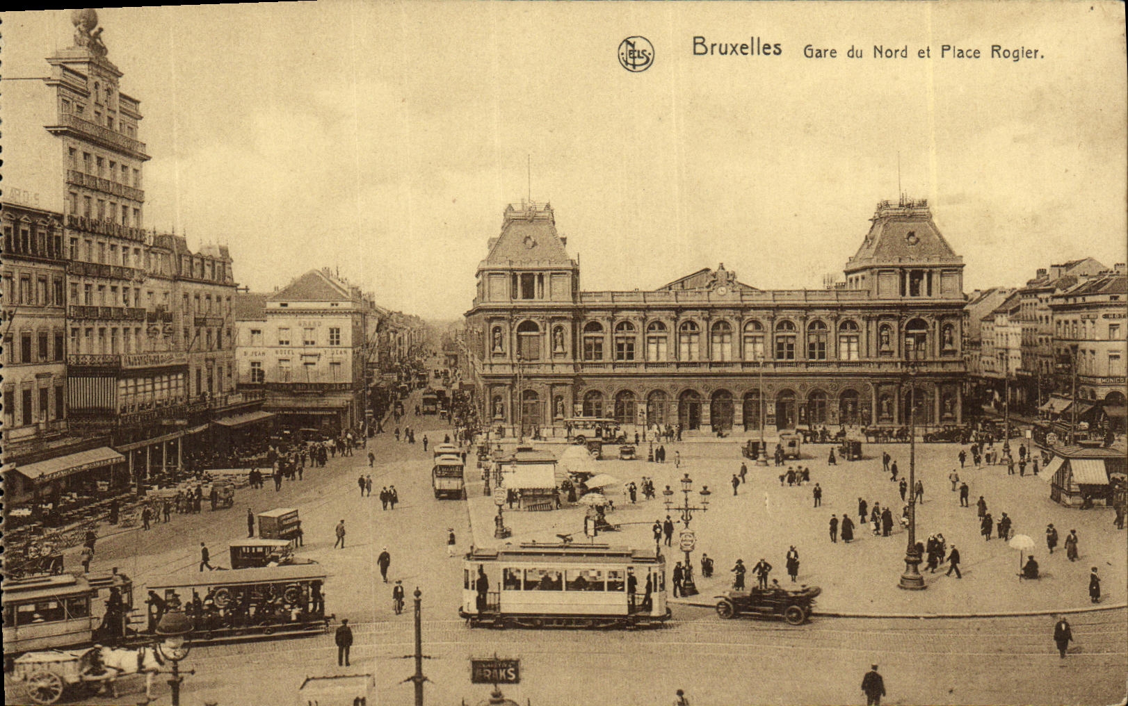 VINTAGE POSTCARD Brussels Parks North