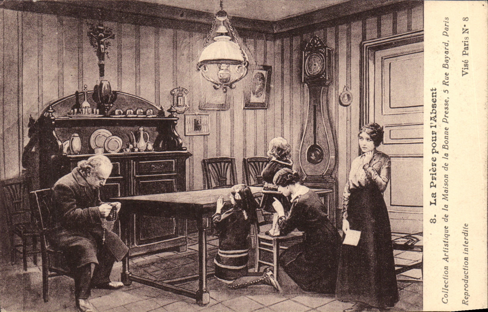 VINTAGE POSTCARD Militaria the Prayer For L Absent