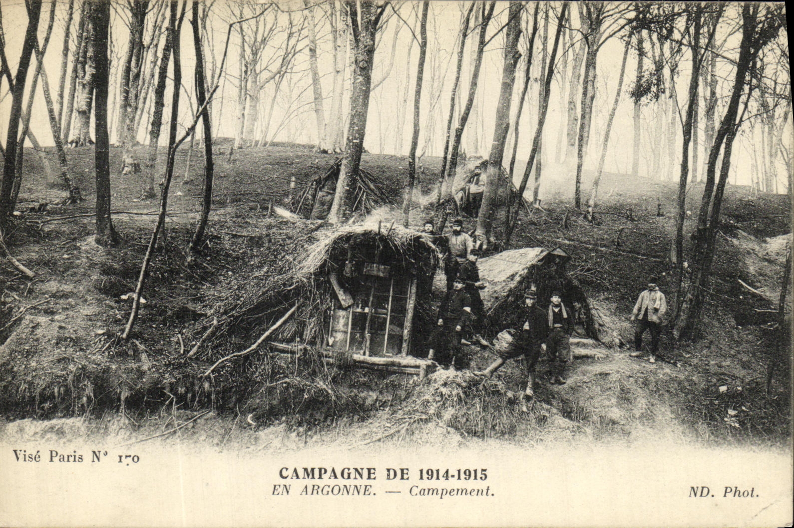 VINTAGE POSTCARD Militaria In Argonne Camping