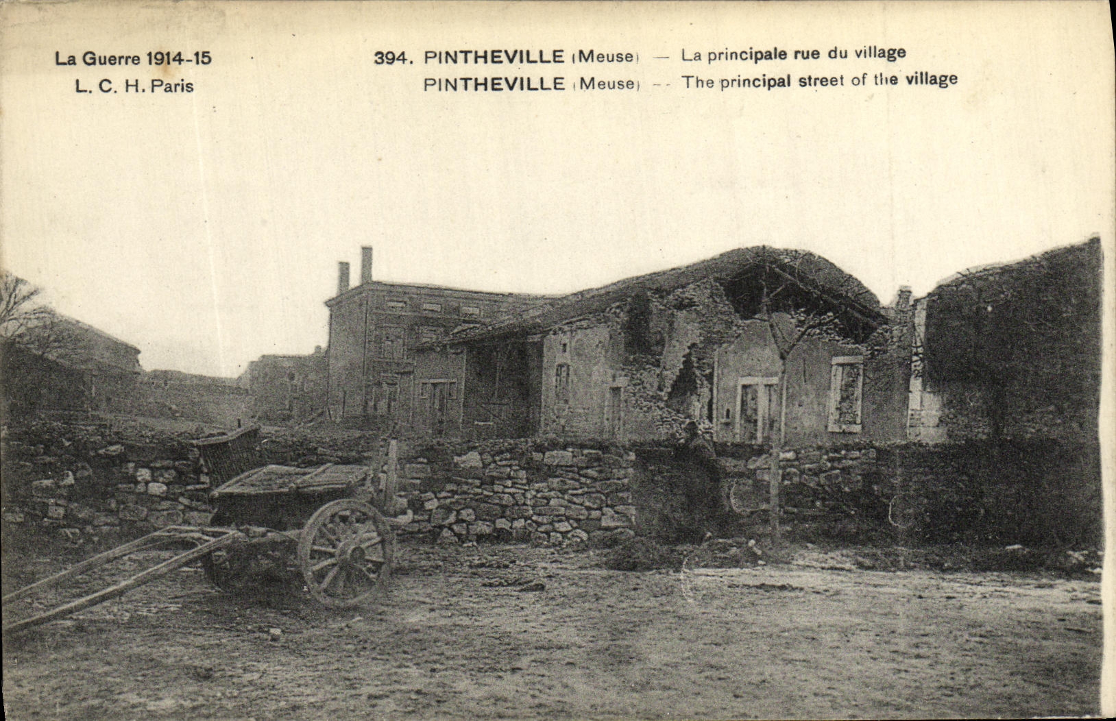VINTAGE POSTCARD Militaria Pintheville the Principal street of the village