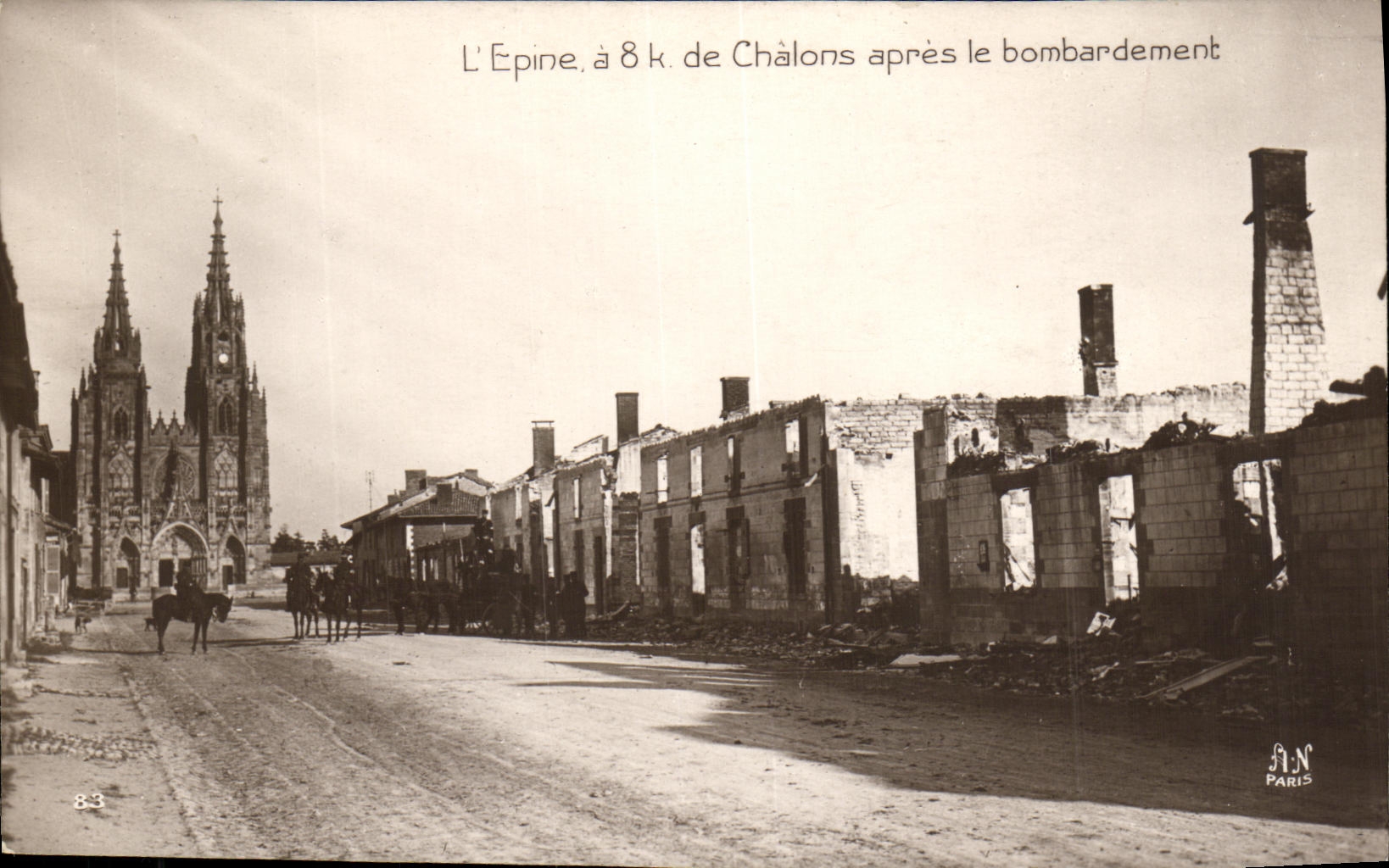 VINTAGE POSTCARD Militaria Epine has 8km Trawl nets after the Bombardment