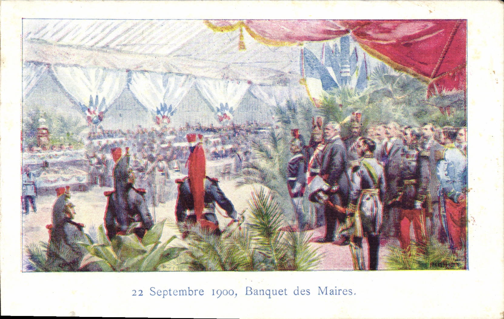 VINTAGE POSTCARD Militaria September 22nd  1900 Banquet of the Mayors
