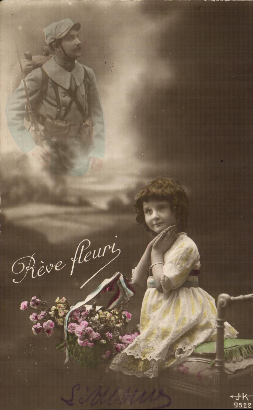 CPA Militaria Bonne Fleuri Enfant