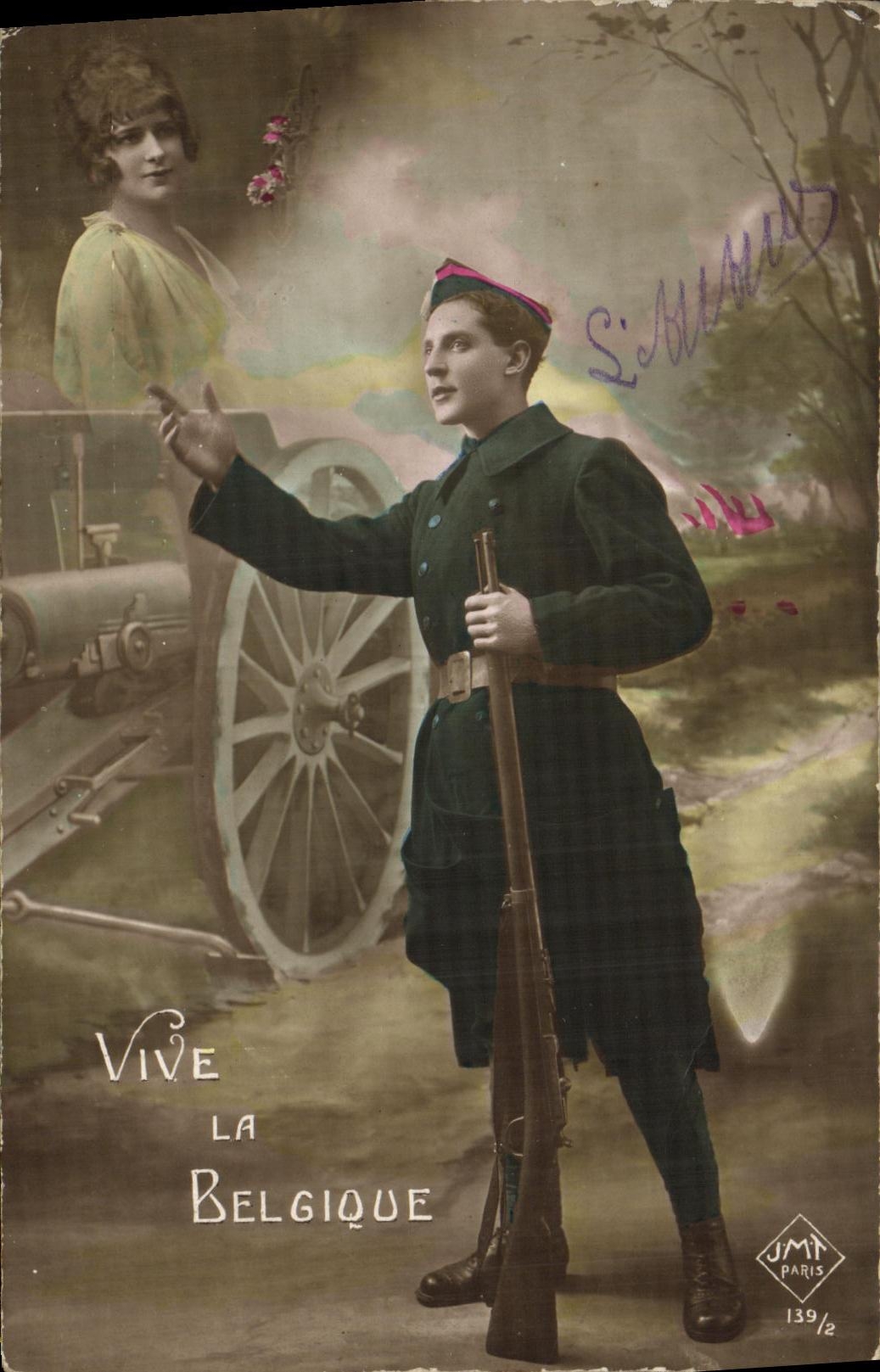 VINTAGE POSTCARD Militaria Lives Belgium