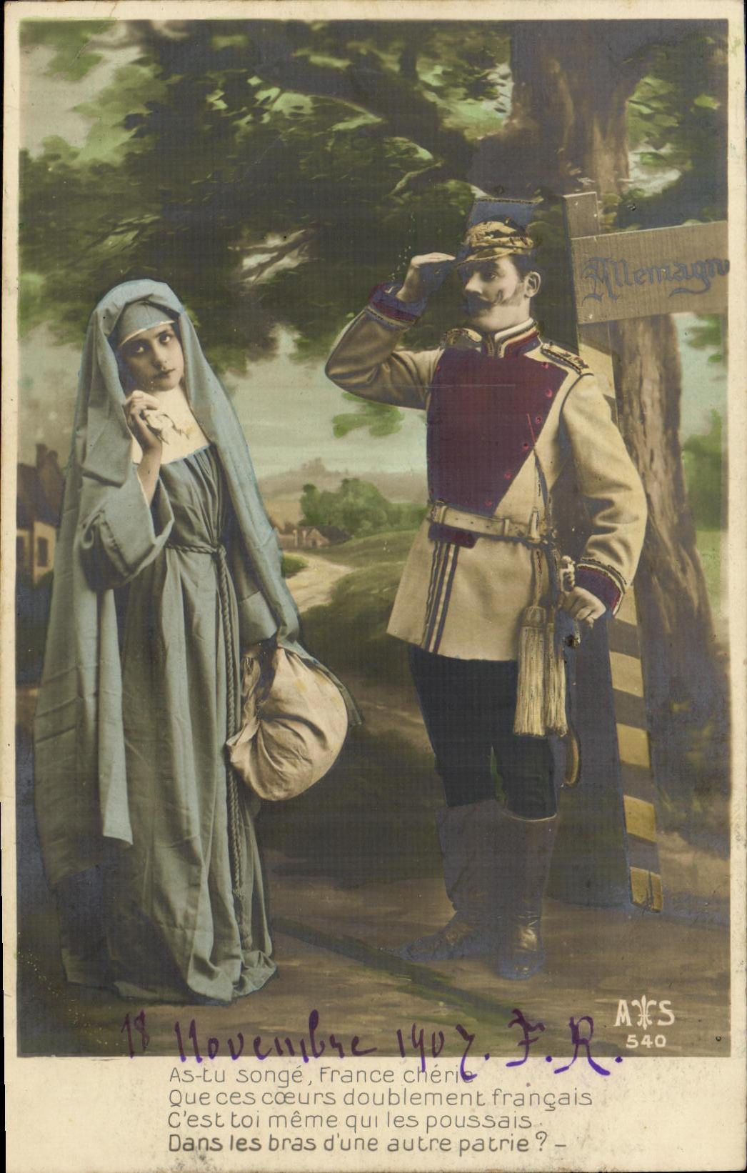 CPA Militaria As tu Songe France Cherie Femme Soldat