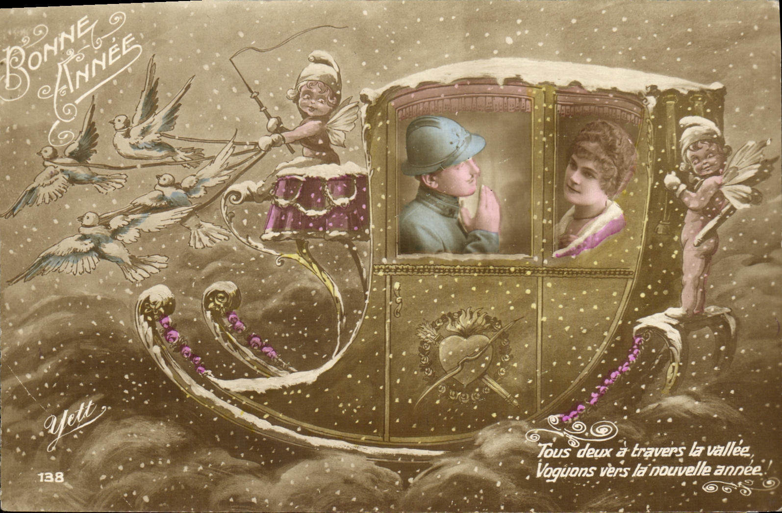 VINTAGE POSTCARD Militaria Angels Imp