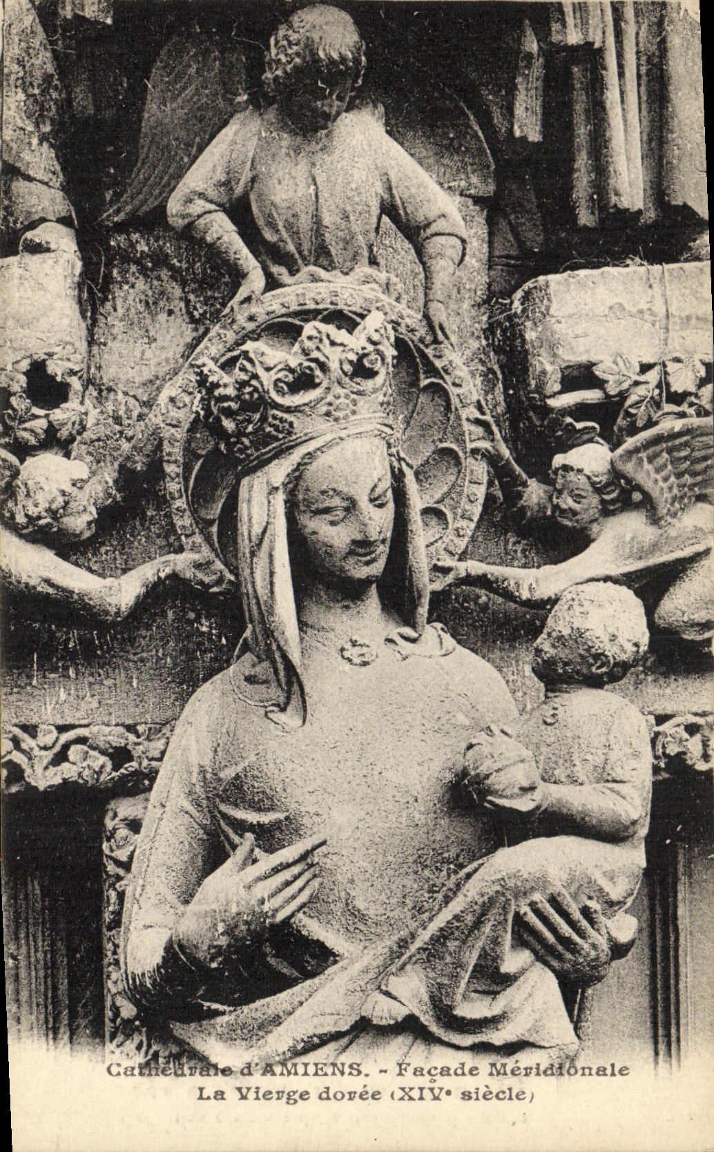 CPA Cathedrale d Amiens Facade Merldionale La Vierge doree