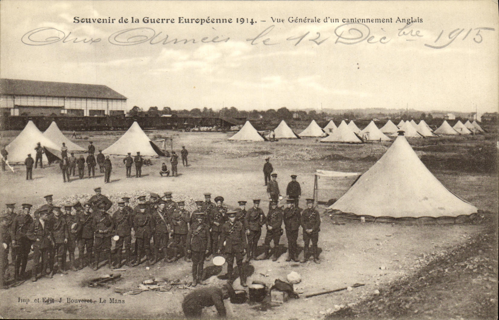 CPA Militaria Souvenir de la Guerre Europeenne Vue Generale d un cantonnement Anglais