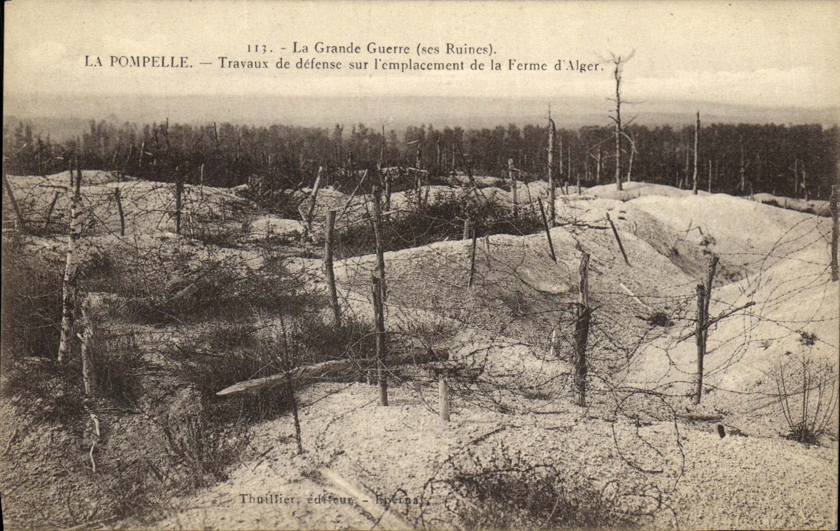 VINTAGE POSTCARD Militaria the Great War Pompelle Work of defense on L site of Firm D Algiers