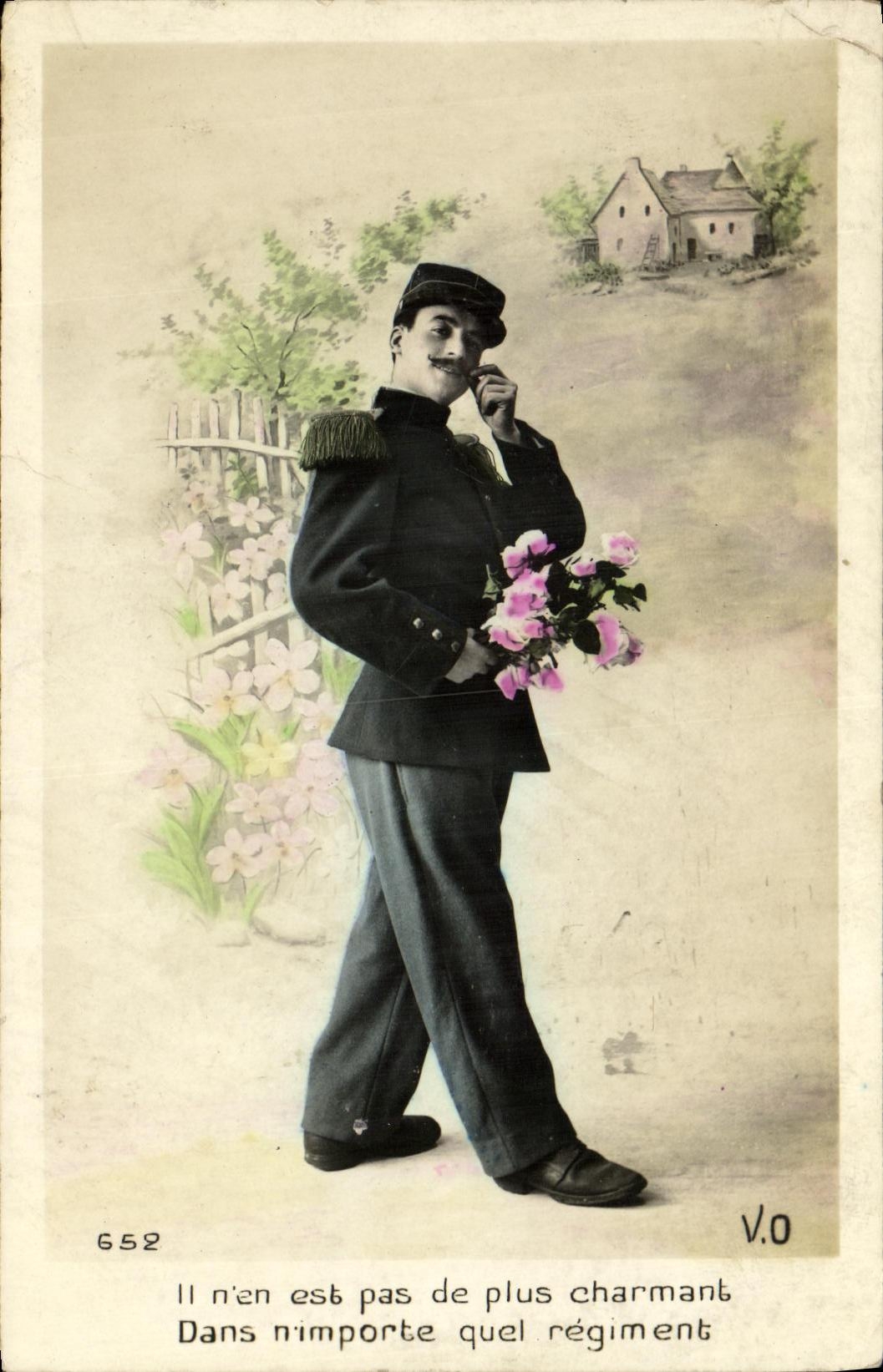 CPA Militaria ll n en est pas de plus charmant dans n lmporte quel regiment