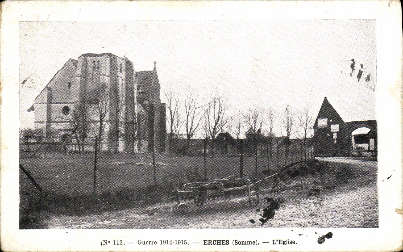 VINTAGE POSTCARD Erches L Militaria Church