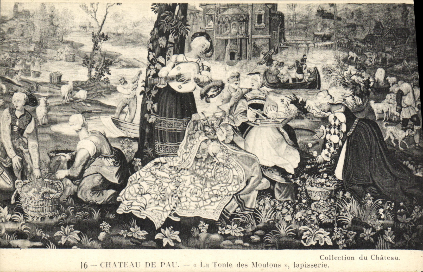 VINTAGE POSTCARD Castle Of Pau the Shearing of Let us assemble Tapestry