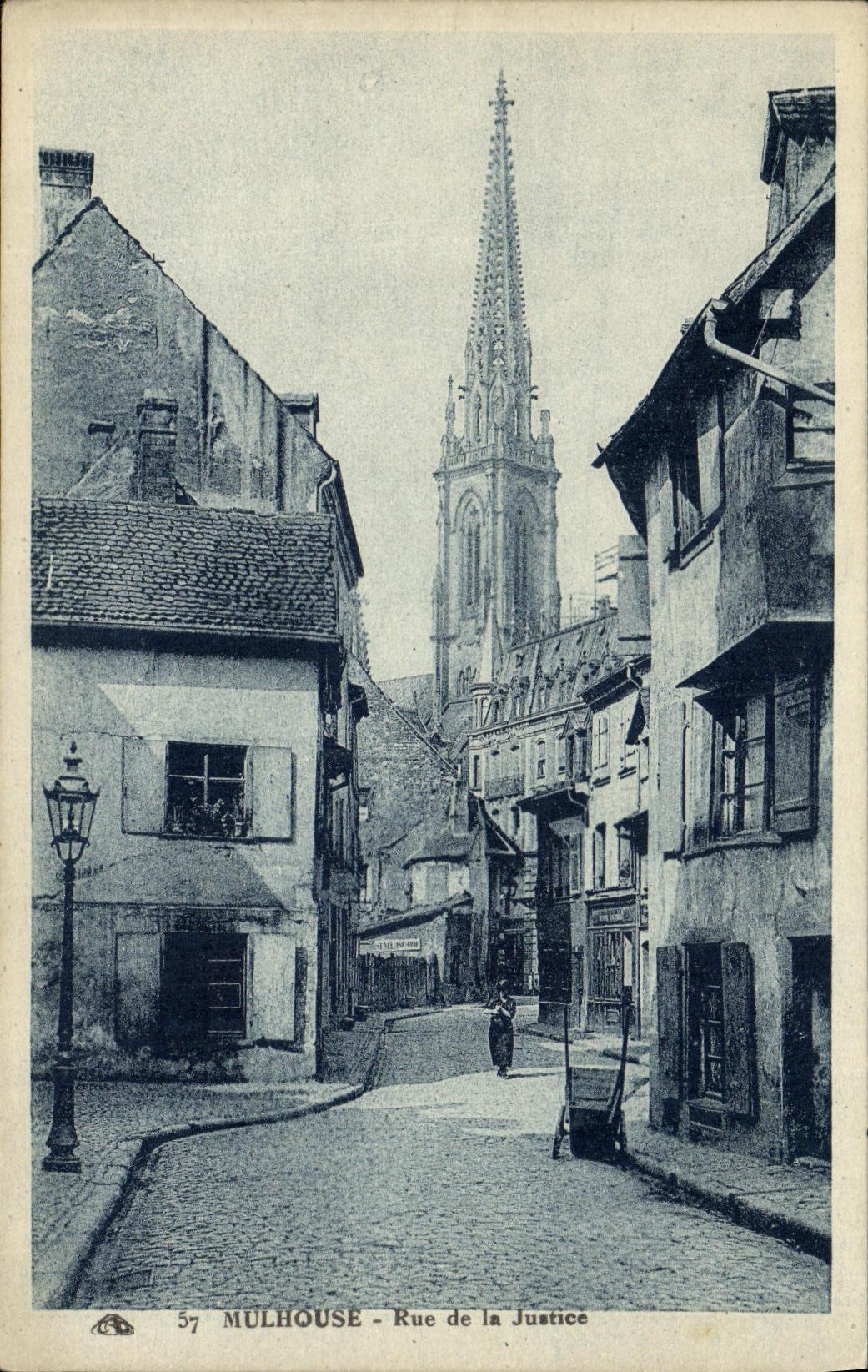 Calle de Mulhouse de la POSTAL de la VENDIMIA de la justicia