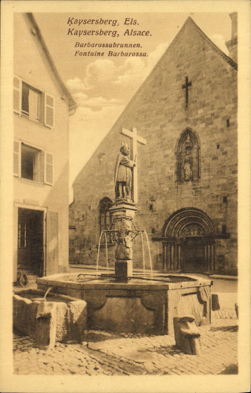 CPA Kaysersberg Els Alsace Fontaine Barbarossa
