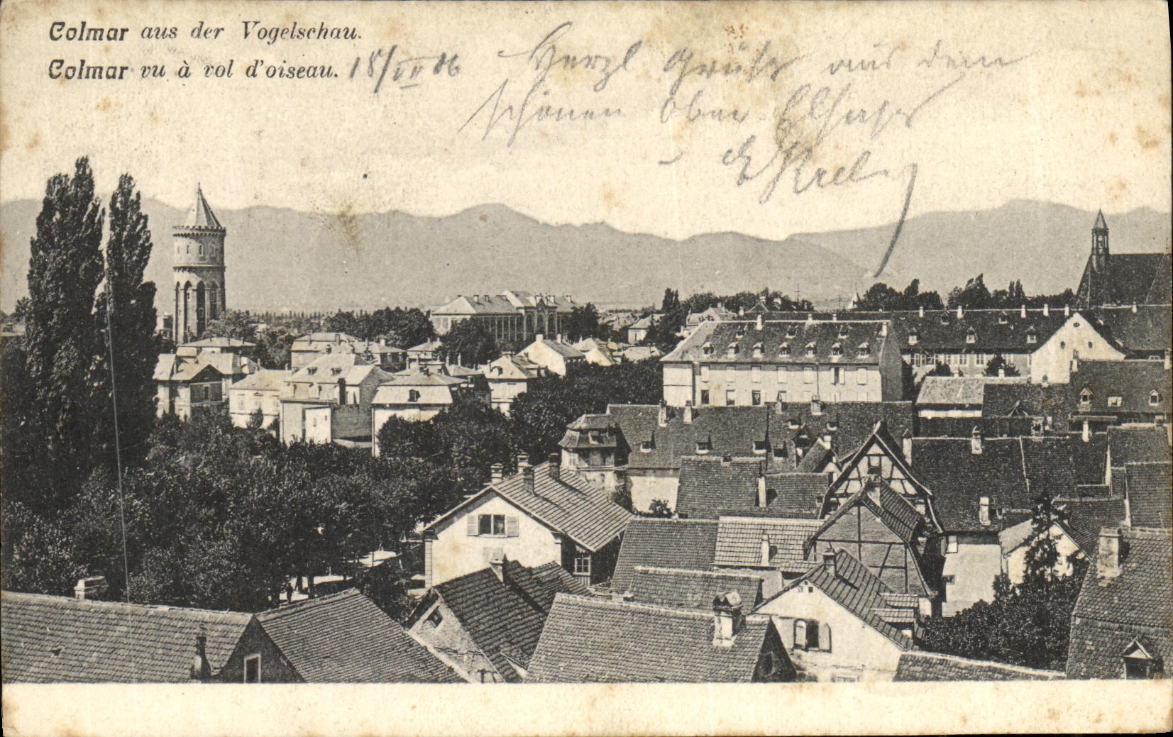 La POSTAL Colmar de la VENDIMIA que considera tiene pajaro del vuelo D
