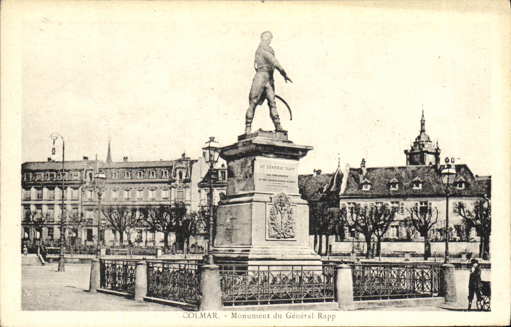 Monumento de Colmar de la POSTAL de la VENDIMIA de general Rapp