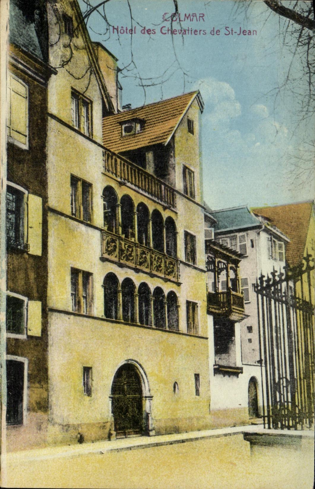 Hotel de Colmar de la POSTAL de la VENDIMIA de los caballeros de St Jean