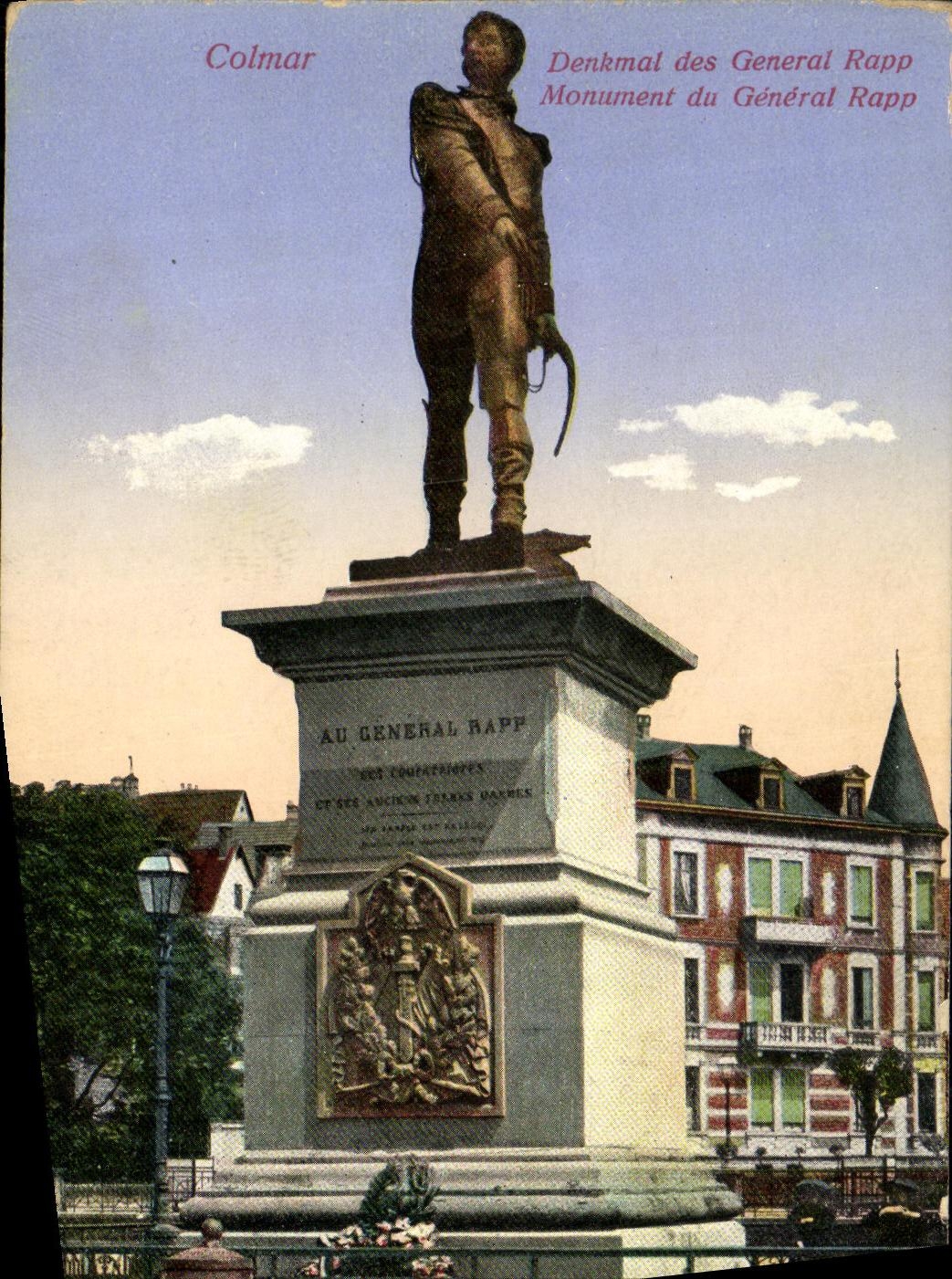 POSTAL Denkmal Colmar de la VENDIMIA de general Rapp