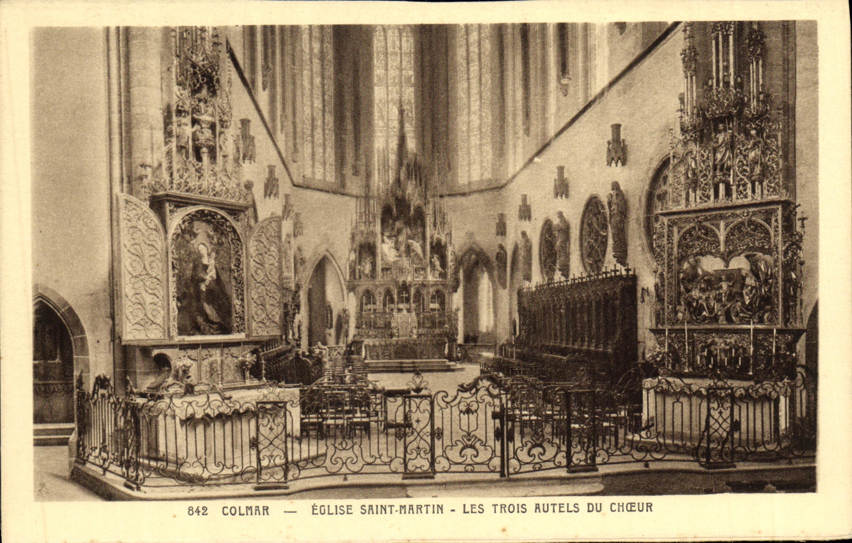 Iglesia Martin de Colmar de la POSTAL de la VENDIMIA Saint tres puentes del horno del estribillo