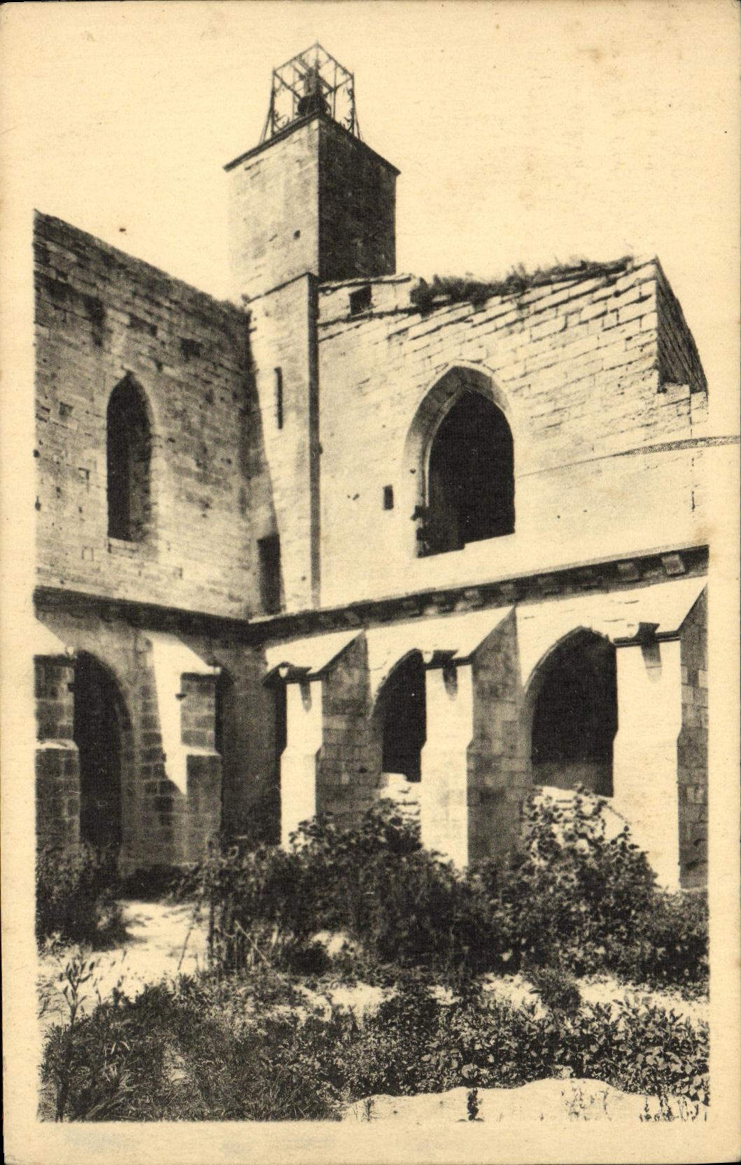 VINTAGE POSTCARD Villeneuve Avignon Chartreuse Of the Valley Of Blessing the cloister of L church and the small cloister