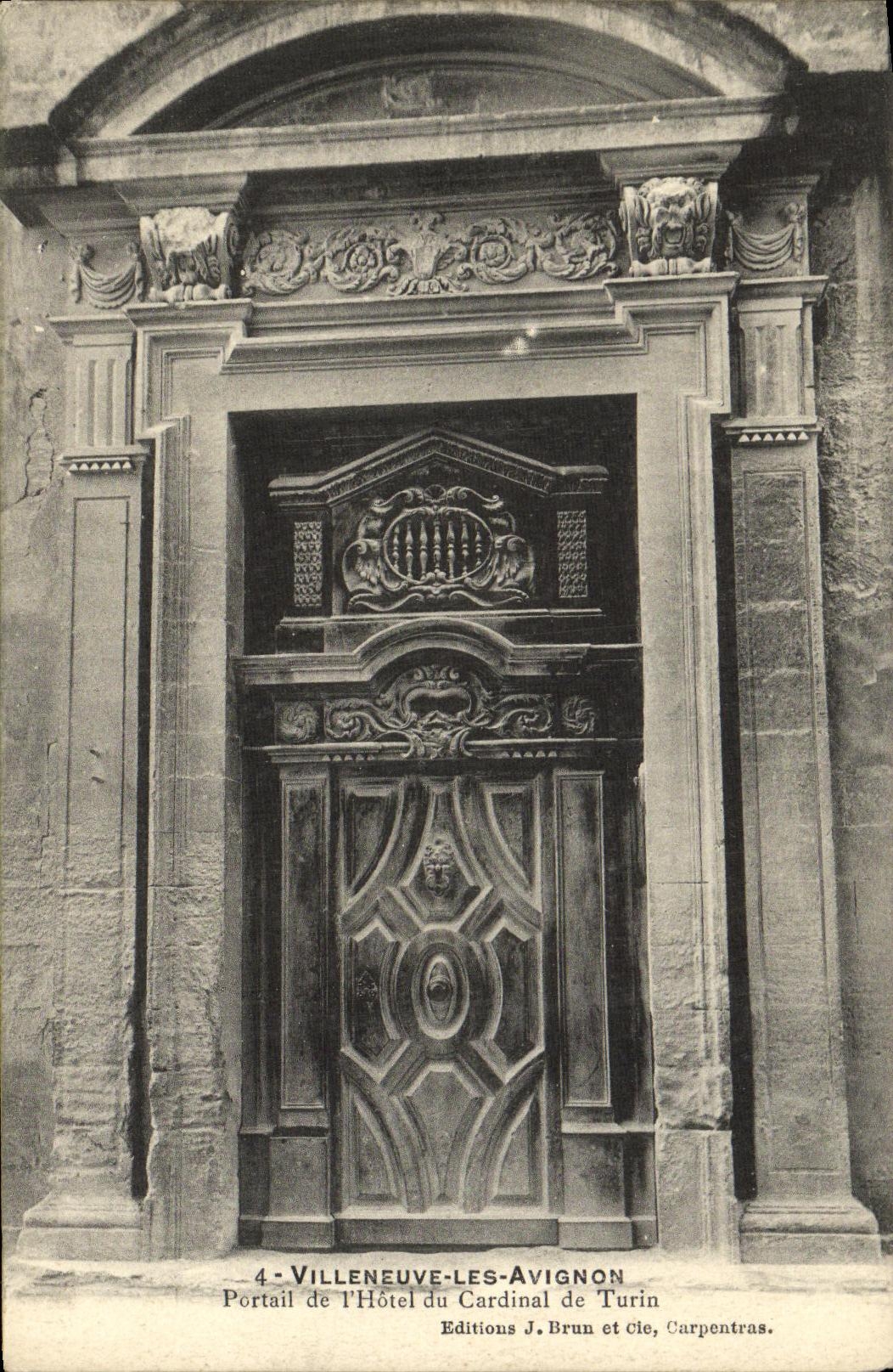 VINTAGE POSTCARD Villeneuve Avignon Gate of the restaurant of the cardinald E Turin