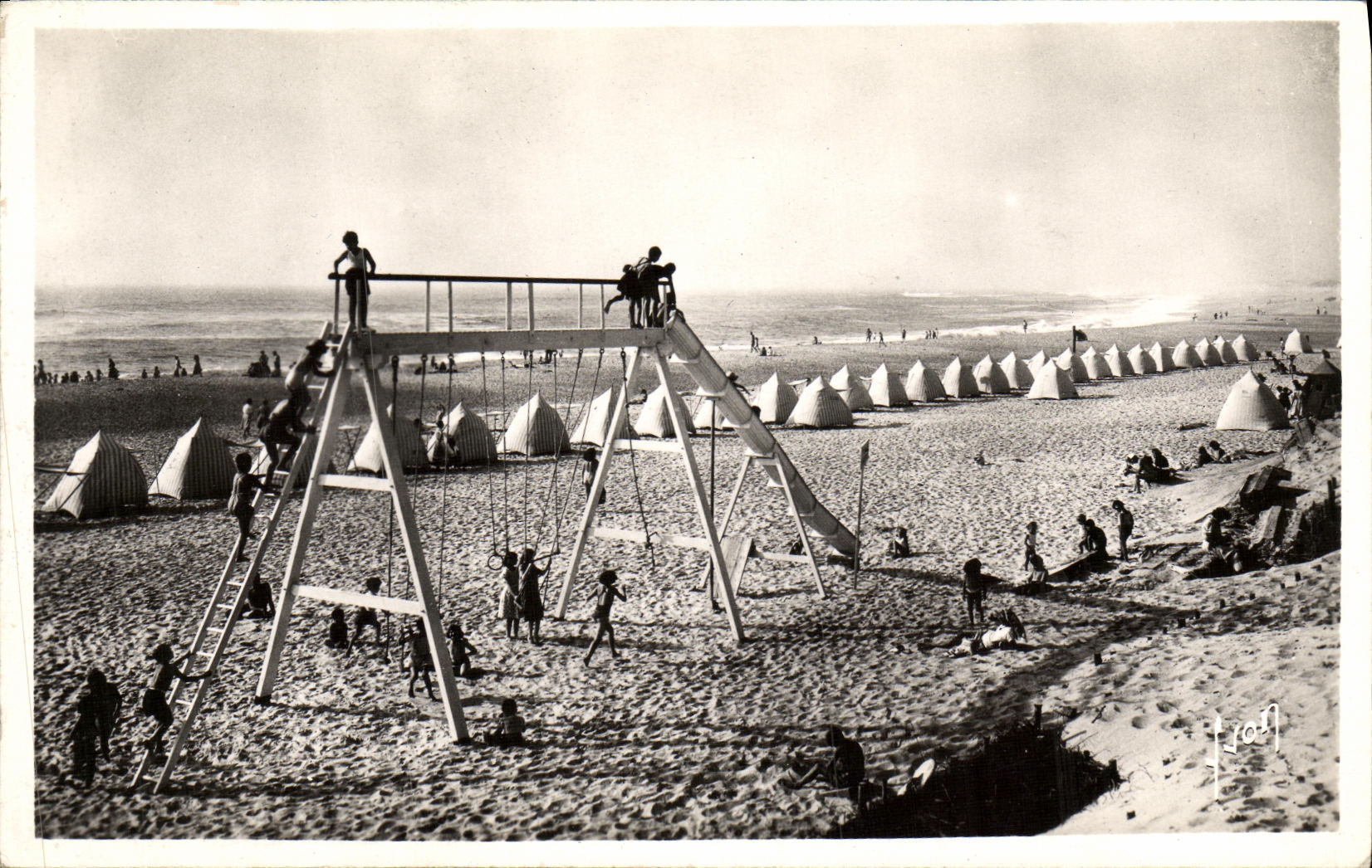 VINTAGE POSTCARD Hossegor Beach and Wild Sea