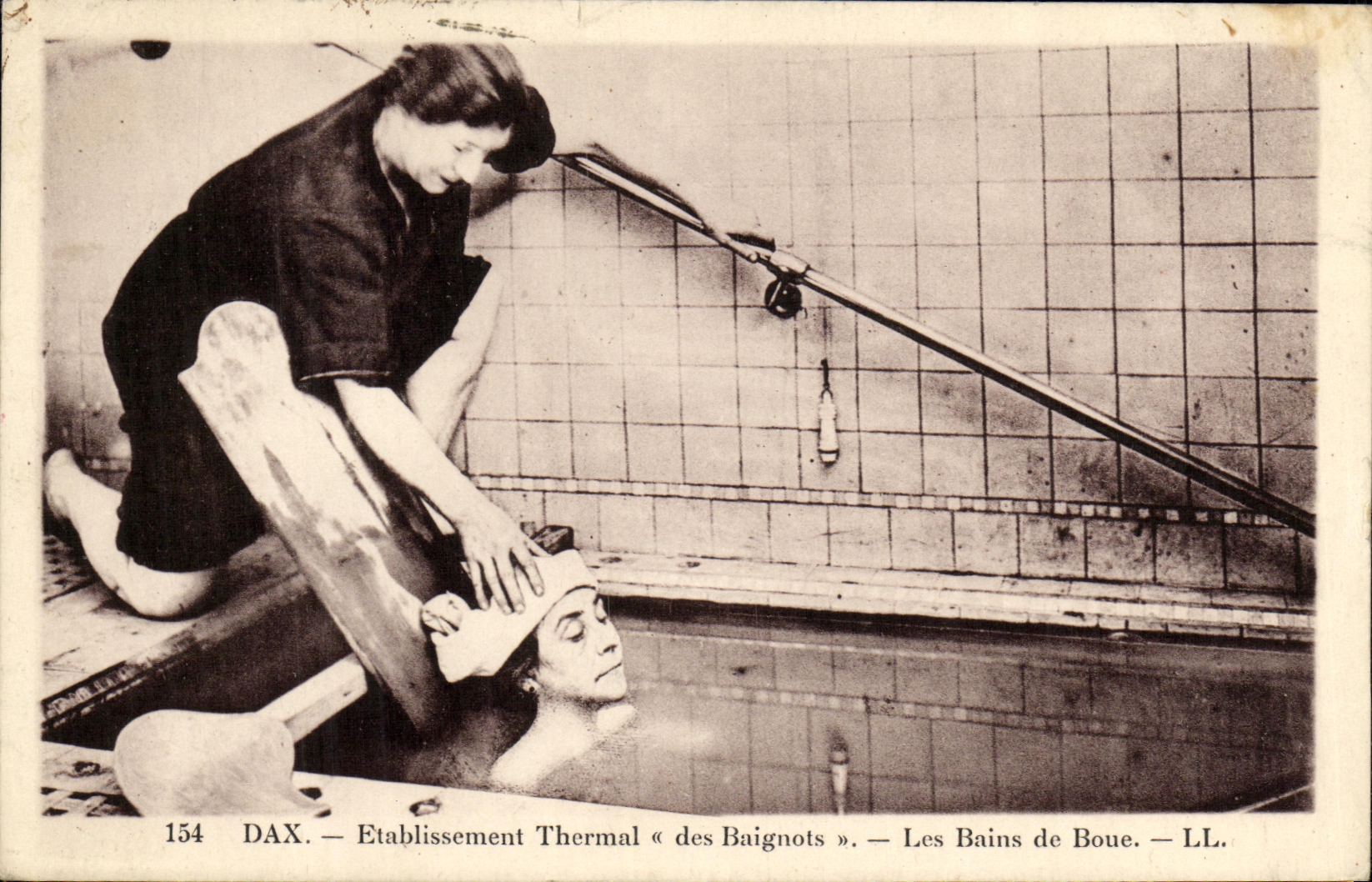 Establecimiento hidropatico de Dax de la POSTAL de la VENDIMIA de banos de fango de Baignots