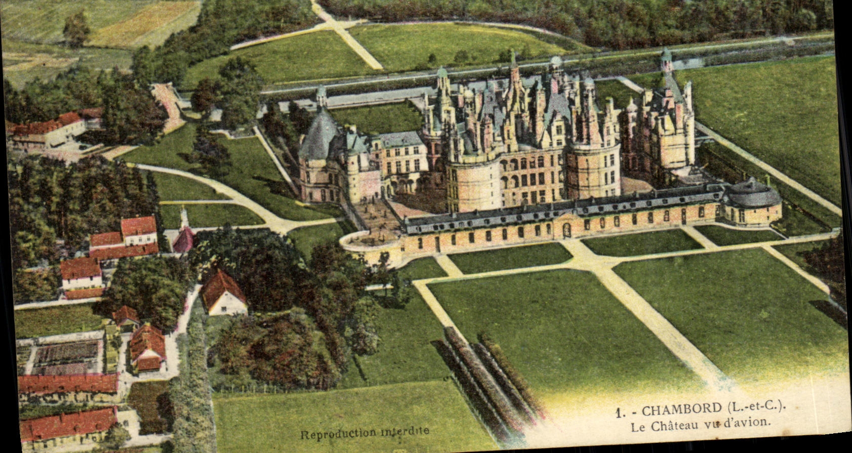CPA Chambord Le Chateau vu d avion