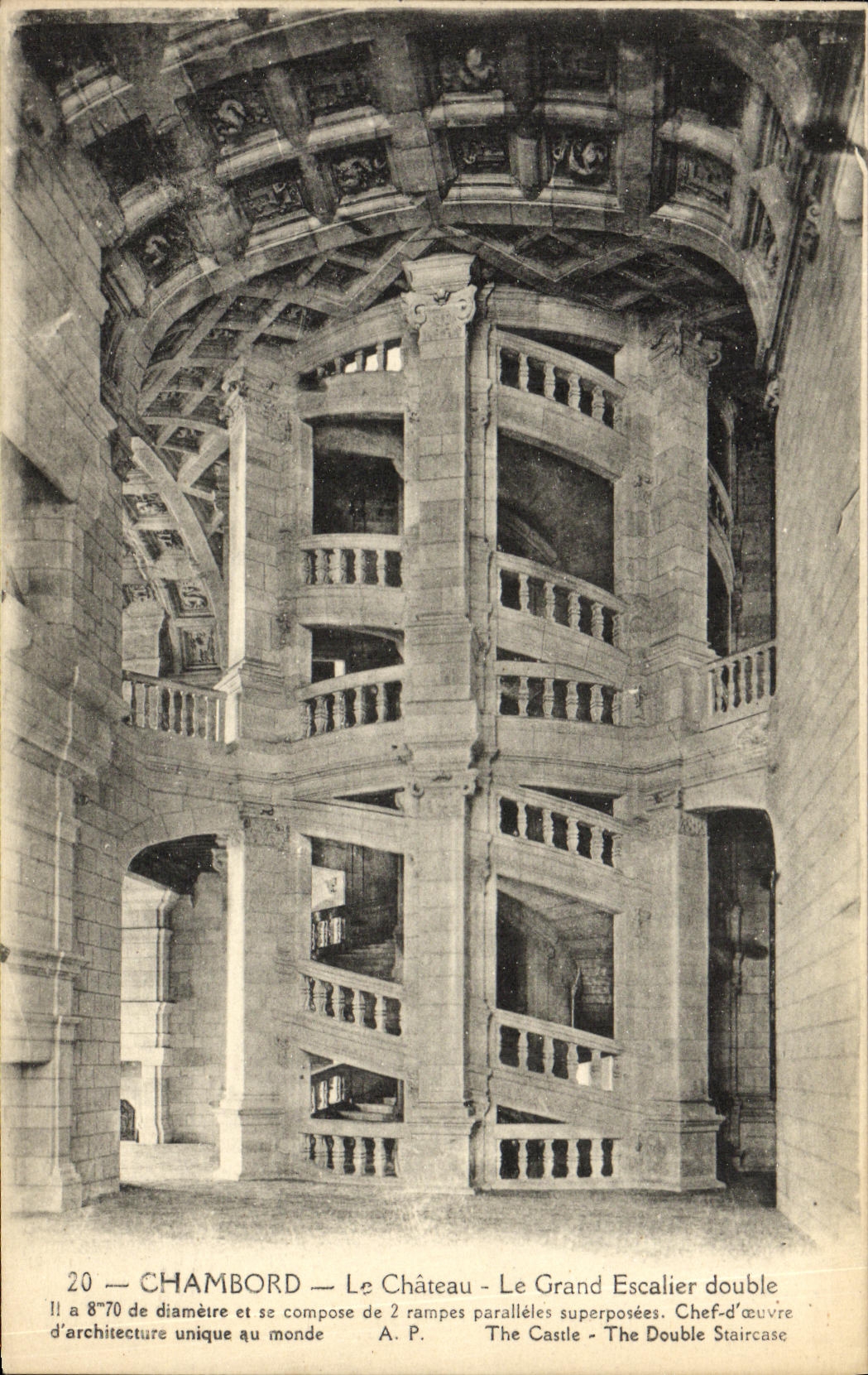 CPA Chambord Le Chateau Le Grand Escalier double