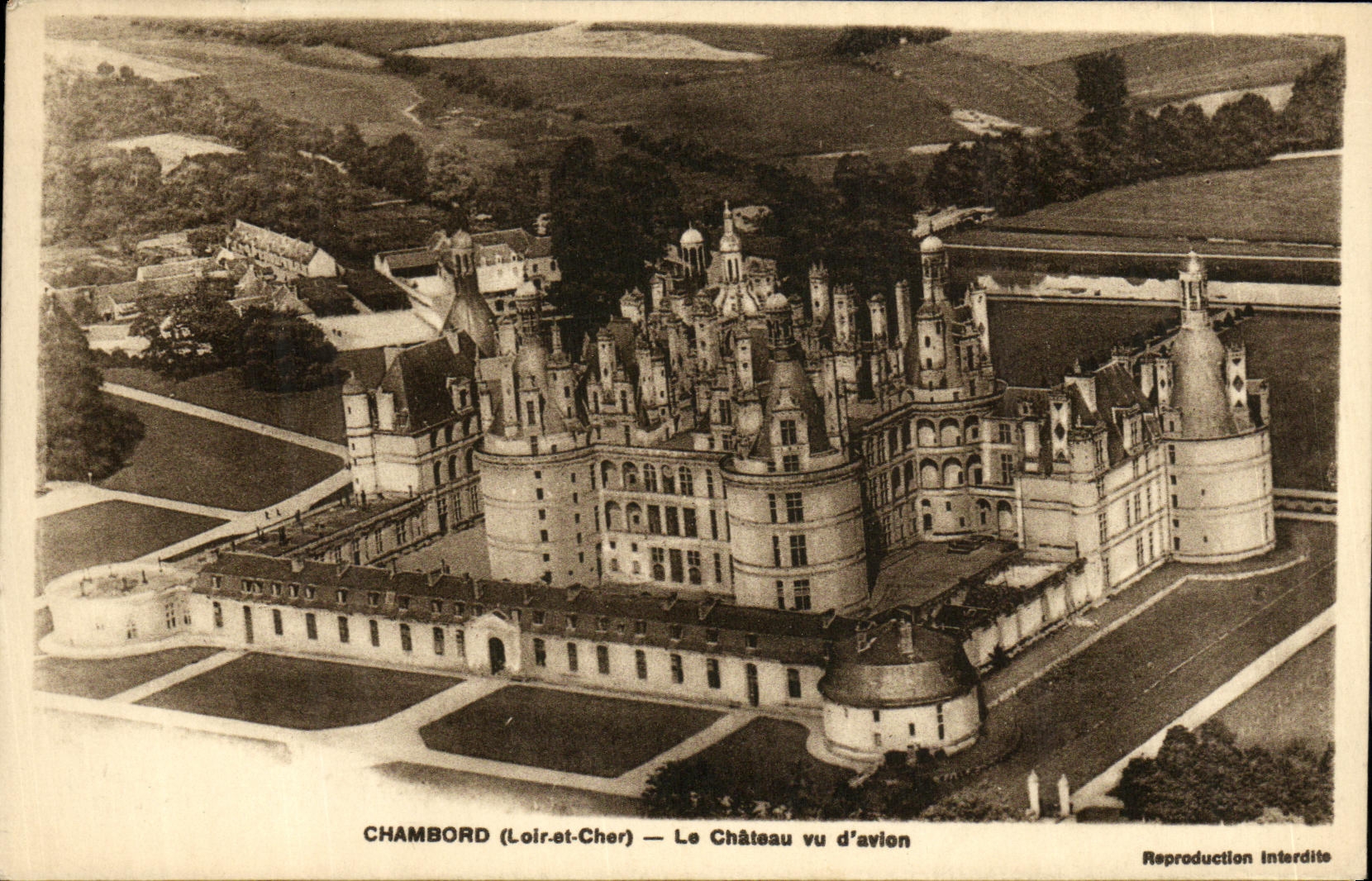 CPA Chambord Le Chateau Vue d avion