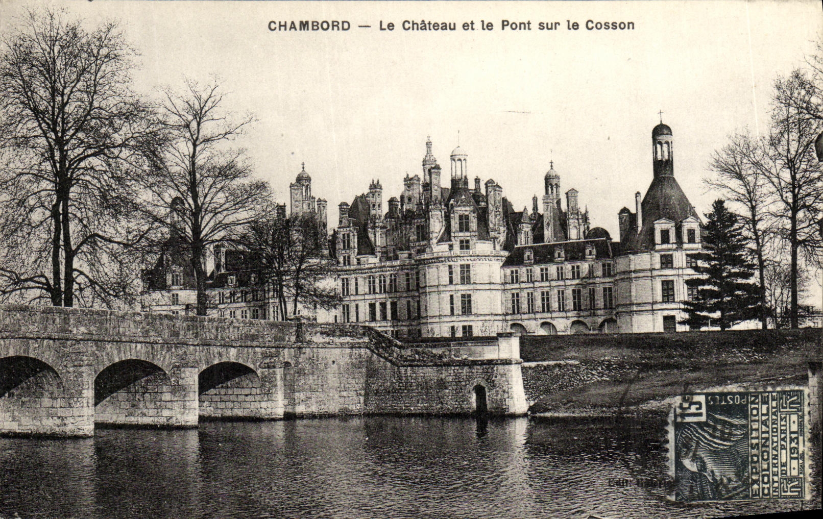 CPA Chambord Le Chateau et le Pont sur le Cosson