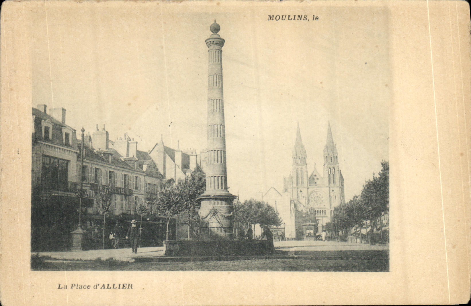 VINTAGE POSTCARD Moulins the place D Allier